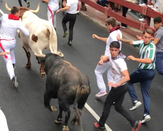 'La lluvia respeta y El Pilar vuela sobre mojado en el último encierro de Sanse'