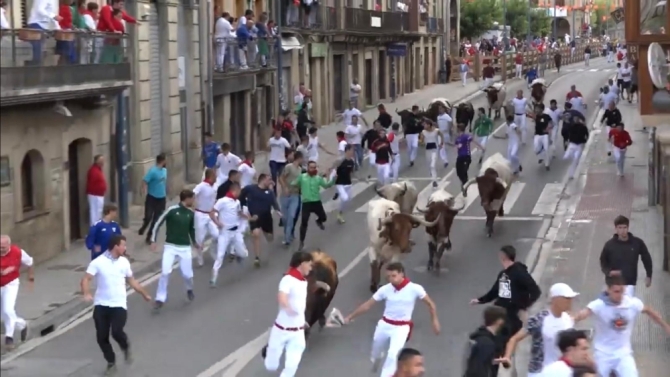 'Quinto encierro en Tafalla para disfrutar corriendo con los astados de Toropasión'